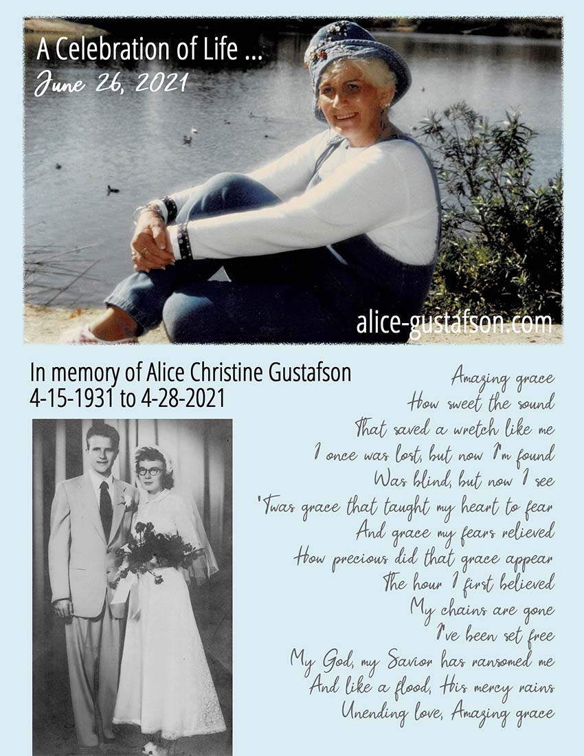 alice gustafson celebrations of life 2021