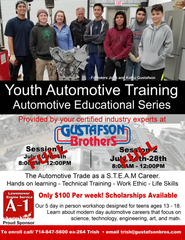 Huntington Beach Auto Repair Shop Gustafson Bros Youth Education and