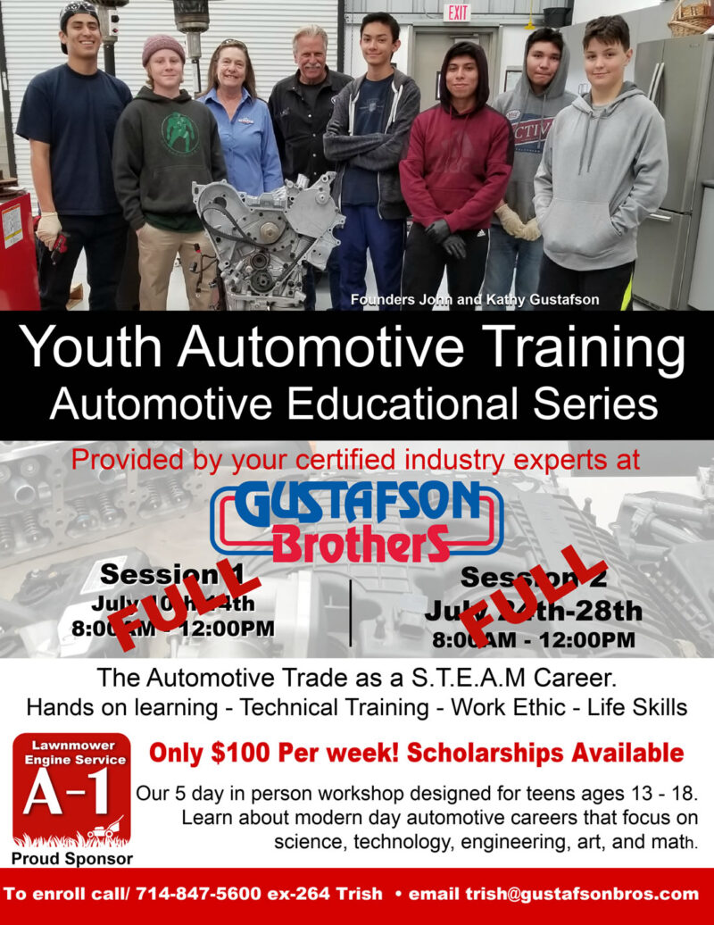Huntington Beach Auto Repair Shop Gustafson Bros Youth Education and